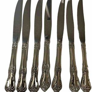 7 Dinner Knives Hollow Oneida WM A Rogers PRESIDENT Stainless Steel 9" Flatware